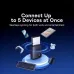 Central view of Baseus Encok BA04+ Bluetooth Adapter connecting up to five devices for smooth syncing across gadgets.