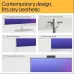Design feature view of HP All-in-One 24-cr0179d PC highlighting slim profile, cable management, and pop-up privacy camera.