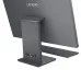 Rear view of Lenovo IdeaCentre AIO 27IRH9 All-in-One PC with vertical stand, multiple ports, and keyboard positioned behind.