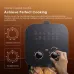 Control panel view of Oraimo SmartAirFryer with hand adjusting knobs for precise temperature and timer cooking settings.