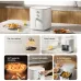 Feature collage of Xiaomi Air Fryer Essential 6L highlighting flip-free cooking, 6L capacity, and knob controls.