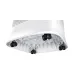 Bottom view of Samsung AX60R5080WD/EU Air Purifier showing five caster wheels and vented base design.
