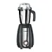 Front view of the BOSCH MGM8836BIN TrueMixx Pro 1000W Mixer Grinder with three stainless steel jars arranged around the main unit.