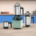 Kitchen counter view of the Philips HL7773/02 800W Mixer Grinder displayed with multiple jars arranged beside the unit.