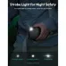 Night safety view of Aecooly UH01-A Flow 01 Waist Fan worn on waist showing built-in strobe light for visibility