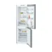 Open front view of the BOSCH KGN36NL30M Series 2 329L Refrigerator showing the fridge and freezer compartments with stored items.