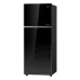 Angled front view of Haier HRF-518IFFB Refrigerator highlighting glossy finish and top freezer layout.