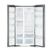Open view of Hitachi R-S800PB0 Refrigerator showing empty side-by-side layout with Dual Fan Cooling label.