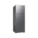 Front straight view of the SAMSUNG RT31CG5424S9SS 301L Top Mount Refrigerator showing its silver finish.