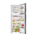 Open interior view of the Samsung RT42CG6422S9 415L Top Mount Refrigerator displaying organized shelves filled with food items.