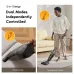 Split view of Oraimo CordForce Flex Vacuum Cleaner in stick and handheld modes for couch and carpet cleaning versatility.