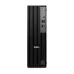 Front view of Dell Pro Slim QCS1250 Brand PC showing ribbed panel, Dell logo, power button, USB, and audio ports.