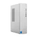 Angle view of white Lenovo IdeaCentre 08IRH9 with a ridged front panel.