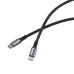 Close-up of a black braided Verbatim SCC2-CC60 USB-C to USB-C cable.