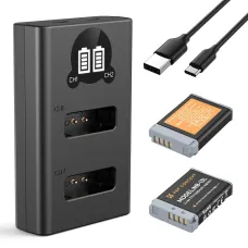 K&F Concept NB-13L 1250mAh Camera Battery and Dual Slot Charger Kit