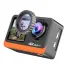 Angled close‑up of the Ausek AT‑M80TR 4K WiFi Waterproof Action Camera showing its front lens and rear display with an outdoor scene.