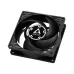 Close-up of Arctic P8 Max Casing Fan hub with logo, highlighting performance design for PC cooling.