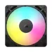 Corsair RS120 ARGB Casing Fan, a black-framed fan with white blades and a vibrant, multi-colored ARGB lighting ring.