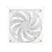Front view of a white DeepCool FD14 ARGB WH case fan with nine translucent blades.