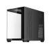 Front view of 1STPLAYER BV7 Casing with glass panel and vertical vents, emphasizing sleek design and airflow.