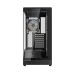Side view of 1STPLAYER GM7 Casing showing tempered glass panel, RGB rear fan, and hexagonal ventilation.