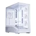 Angled front view of 1STPLAYER GM7 Casing with five RGB fans and mesh panels for airflow and visual impact.