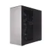 Front view of Arctic Xtender VG Casing with minimalist black panel and grid ventilation design.