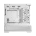 Interior of DeepCool CG380 3F WH gaming case with dual side fans and rear exhaust fan