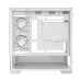 DeepCool CG380 3F WH gaming case interior showing dual vertical fans, vents, and cable cutouts