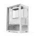 Angled interior view of Golden Field T01 M-ATX Casing White with open panel showing expansion slots and PSU shroud.