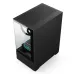 Front-facing view of Golden Field T01 M-ATX Casing beside a filing cabinet with open drawer revealing documents.
