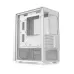Side interior view of Golden Field V01 Mini-Tower Gaming Casing white revealing expansion slots, PSU shroud, and cable cutouts.