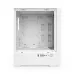 Angled front-open view of Golden Field V01 Mini-Tower Gaming Casing white highlighting minimalist layout and front I/O ports.