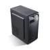 Angled view of AUN A45 Pro FHD Home Cinema Android TV Projector showing tower case design with front panel