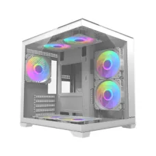 MaxGreen Bright Wave F7 Mid Tower M-ATX Gaming Casing With 7x ARGB Fan