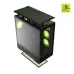 Angled view of MSI MAG PANO 130R PZ Casing with tempered glass side panel and removable top and bottom dust filters.