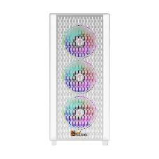 PC Power Flow White Light Mesh Mid Tower Gaming Casing