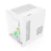 Side view of PC Power ICEBOX X2 WH Casing with tempered glass panel showing RGB fans and vertical graphics card.