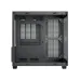Front-facing view of the black Xigmatek Aqua M Nano II PC case interior with perforated panels.