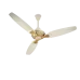 White and gold Pakhtun Sultan ceiling fan with three blades, shown against a dark background.