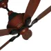Close-up of the black and brown wood-look hub and blades of the Pakhtun Penta 5 ceiling fan.