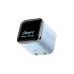 Anker Nano 45W Charger with glossy black display and light blue body showing charging information