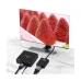 Onten OTN-7557A HDMI Female to VGA Male Adapter with Audio connected between a display and source device setup.
