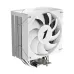 A perspective render of a white CY12 CPU cooler, showing its large white fan, white top fins, and silver fins on the side.