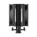 Front view of Arctic Freezer 36 Black CPU Cooler with dual-tower heatsink and two large fans for efficient cooling.