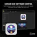 Software view of Corsair iCUE ELITE CPU Cooler LCD Display Upgrade Kit showing fan speeds, temps, and customization options.
