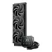 Angled view of DeepCool SPARTACUS 420 CPU Cooler triple-fan radiator with pump unit and digital monitoring screen.