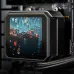 Close-up of DeepCool SPARTACUS 420 CPU Cooler screen displaying cyberpunk cityscape artwork on mounted hardware.