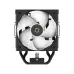 Front view of the black Ocypus Gamma A40 BK ARGB air cooler, showing the white fan blades and black heatpipes.