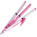 Kemei KM-1213 multifunction hair styling tool featuring flat iron, curler, and crimper attachments